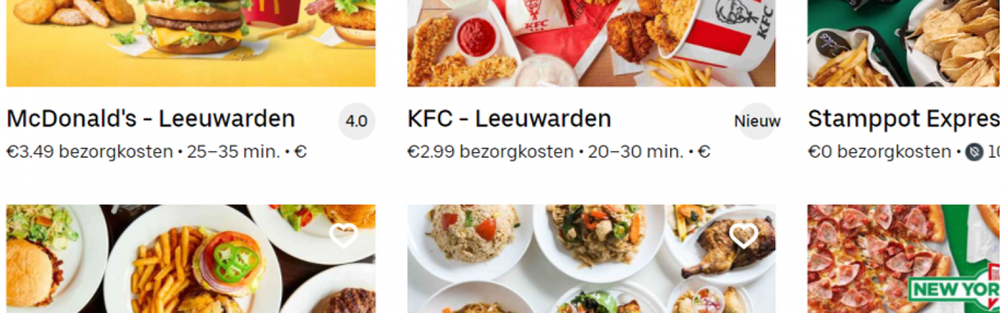 McDonald’s en KFC nu bij je thuisbezorgd door Uber Eats!